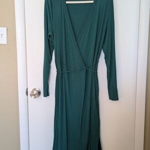 Prana Green Long Sleeve Wrap Dress